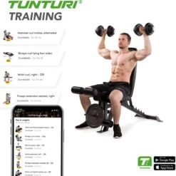 Tunturi UB60 Halterbank Verstelbaar - Fitnessbank Belastbaar Tot 200kg - Trainingsbank, Buikspierbank & Leg Extension In één -Fitnessapparatuur Serie Winkel 1198x1200 32