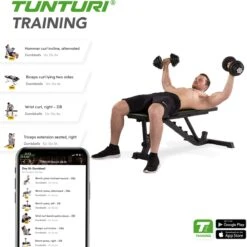 Tunturi UB40 Utility Bench Fitnessbank - Halterbank - Trainingsbank - Buikspierbank - Verstelbaar -Fitnessapparatuur Serie Winkel 1198x1200 34