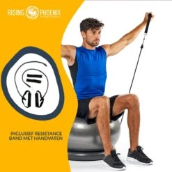 RP® Fitness Bal Yoga Zitbal Fitnessbal Gymbal Pilates Yogabal Balansbal - Tas, Steunring & Resistance Bands - Handpomp & Ebook -Fitnessapparatuur Serie Winkel 1199x1200 5