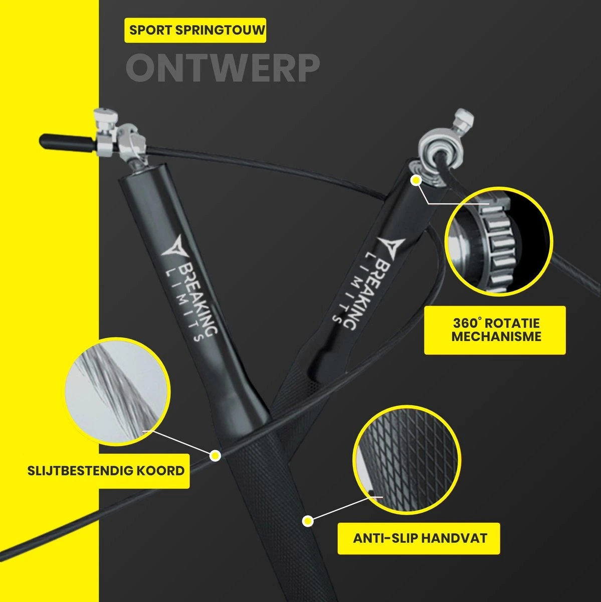 Breaking Limits Verstelbaar Springtouw voor Volwassenen – Speedrope & Jump Rope – Jumping & Skipping Rope – Fitness & Crossfit – Springtouw Kinderen - Anti-Slip Handvat + Slijtbestendig Staaldraad Merkloos Breaking Limits Verstelbaar Springtouw Voor Volwassenen – Speedrope & Jump Rope – Jumping & Skipping Rope – Fitness & Crossfit – Springtouw Kinderen - Anti-Slip Handvat + Slijtbestendig Staaldraad -Fitnessapparatuur Serie Winkel 1199x1200 6