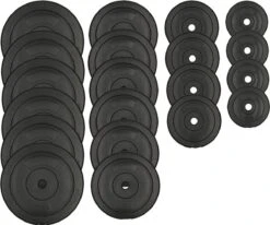 Halterbank Inc. 105 Kg GEWICHTEN - Sportbank - Fitnessbank + Halterschijven + 2 Halterstangen + 4 Dumbbell Stangen - Multifunctioneel - Volledig Instelbaar – Opklapbaar -Fitnessapparatuur Serie Winkel 1200x1000 13
