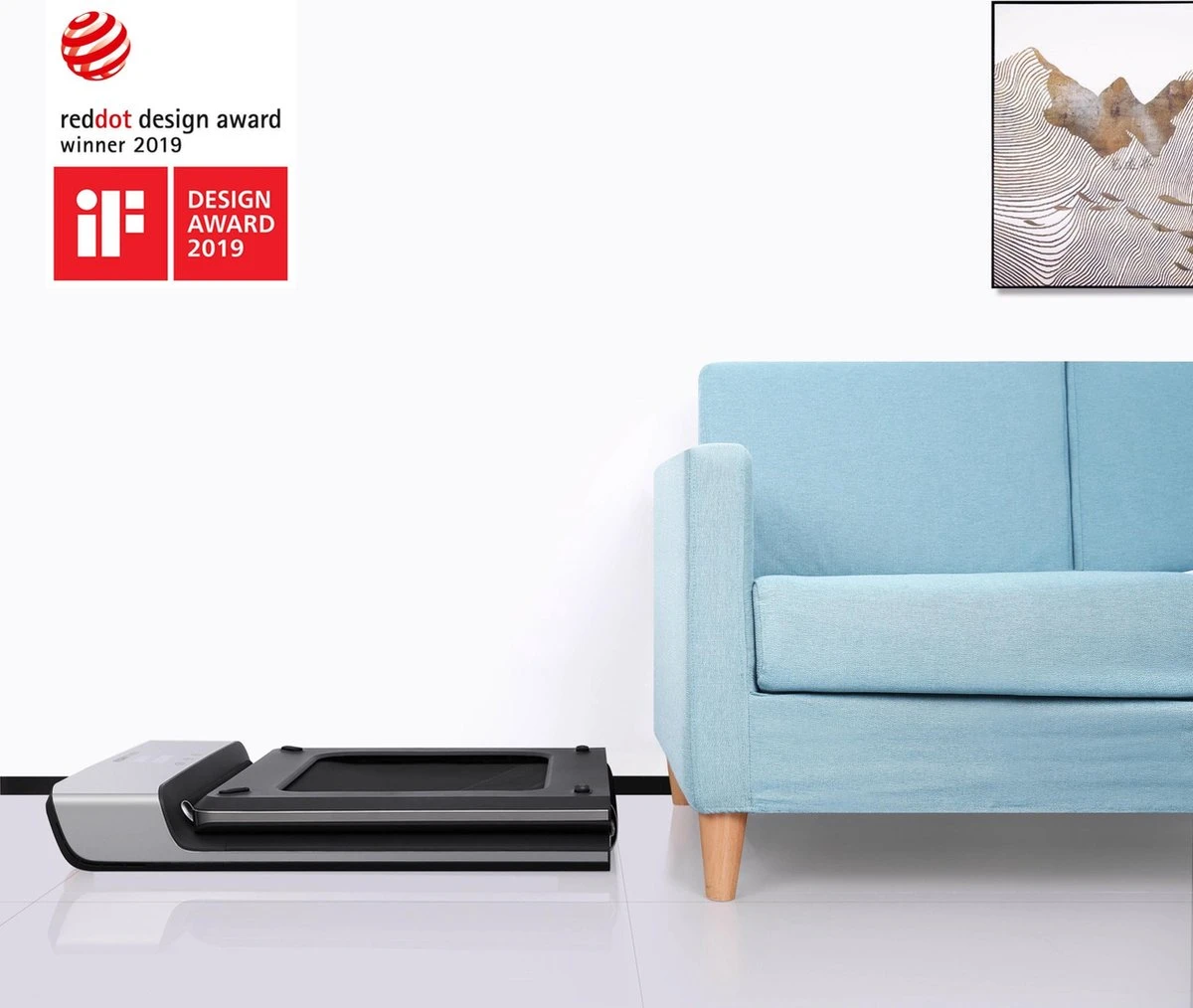 Flow Fitness Runner DTM100i WalkingPad - Loopband - Treadmill Flow Fitness Runner DTM100i WalkingPad - Loopband - Treadmill -Fitnessapparatuur Serie Winkel