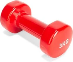 VirtuFit Vinyl Dumbbell Pro - Gewichten - Fitness - 3 Kg - Rood - Halter - Fitness