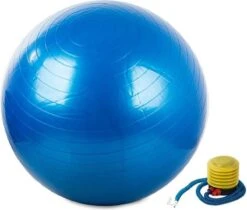 Gymnastiekbal (blauw) - Gymbal - Yoga Bal - Fitness Bal - Pilates - Fitness - 60cm Inclusief Pomp! Versterking Spieren/conditie/Mobiliteit!
