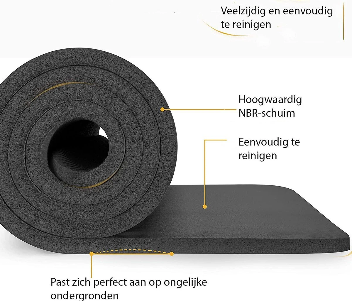 Yoga mat zwart 1 cm dik, fitnessmat, pilates, aerobics Yoga Mat Zwart 1 Cm Dik, Fitnessmat, Pilates, Aerobics -Fitnessapparatuur Serie Winkel 1200x1026 2