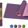 Eco Yoga Mat - Inclusief Draagriem - Anti Slip - Extra Dik (6 Mm) - 183 X 61 X 0,6 Cm - Paars/Roze - Diverse Kleuren
