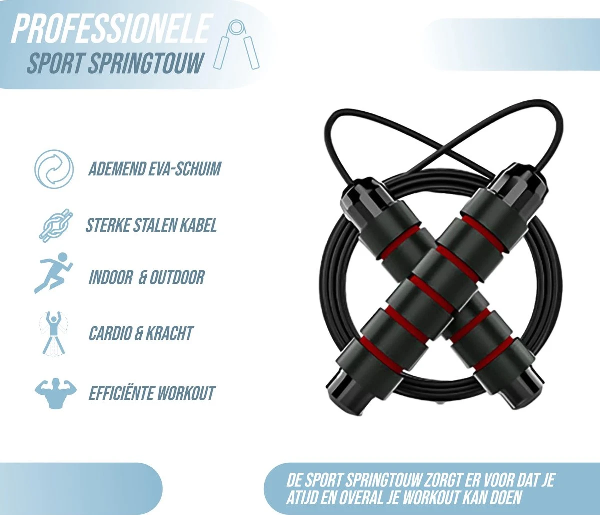 Sport Springtouw voor Fitness - Jump Rope - Afvallen - Resistance Band - Weerstandsbanden - Fitness Elastiek - 170 Gram - Rood Merkloos Sport Springtouw Voor Fitness - Jump Rope - Afvallen - Resistance Band - Weerstandsbanden - Fitness Elastiek - 170 Gram - Rood -Fitnessapparatuur Serie Winkel 1200x1030 2