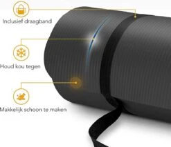 Sens Design Fitness Mat XL - Yogamat - 190x100x1.5 Cm - Zwart -Fitnessapparatuur Serie Winkel 1200x1034 5