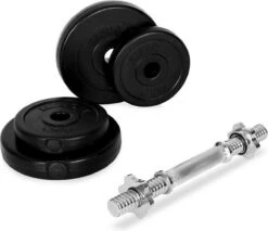 Klarfit Dumbell Set - Halterset 97,5kg : 2 Korte Halters, 8 Korte Haltergewichten , 1 Lange Halterstang, 1 Curlbellstang En 6 Lange Haltergewichten -Fitnessapparatuur Serie Winkel 1200x1035 7