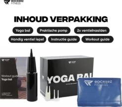 Rockerz Fitness® - Yoga Bal Inclusief Pomp - Pilates Bal - Fitness Bal - Zwangerschapsbal - Goede Houding Bij Het Thuiswerken - 55 Cm - Kleur: Blauw -Fitnessapparatuur Serie Winkel 1200x1051