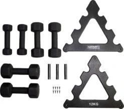 Tunturi Gewichten - Halterset - Dumbbell Set - Neopreen Dummbbells - 1 T/m 3kg - 3 Paar - Incl. Gratis Fitness App -Fitnessapparatuur Serie Winkel 1200x1054 6