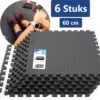 Sport Puzzelmat - Fitnessmat - 6 Stuks Van 60x60x1,2cm - Sportmat Met Antislip - Yogamat - Geluidabsorberend EVA - Totaal 180x120cm - 2,16m² - Zwart -Fitnessapparatuur Serie Winkel 1200x1059 1