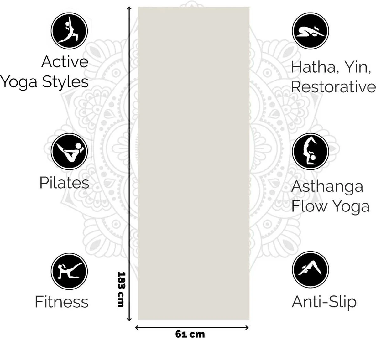 Love Generation ● Yoga Mat ● Fitness Mat ● Zand ● 6 mm Dik Love Generation ● Yoga Mat ● Fitness Mat ● Zand ● 6 Mm Dik -Fitnessapparatuur Serie Winkel 1200x1079 8