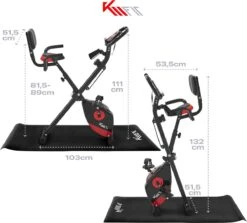 KM-Fit Hometrainer, Fitnessfiets, Opvouwbare Fitnessfiets, Tot 100kg -Fitnessapparatuur Serie Winkel 1200x1081