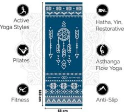 Love Generation ● Design Yoga Mat ● Fitness Mat ● Tribal Print ● Blauw -Fitnessapparatuur Serie Winkel 1200x1081 3