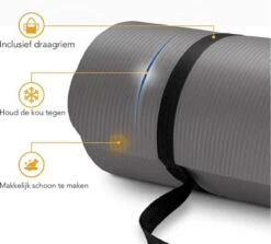 Merkloos Fitness Mat - Yoga Mat - Sport Mat - Antislip - Zwart - 178 X 60 X 1.0cm -Fitnessapparatuur Serie Winkel 1200x1081 4