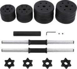 Songmics Dumbells - Halterset - Gewichten - Dumbells Set - Halters Verstelbaar - Met Verbindingsbuis - Set Van 30 Kg - Geel - Zwart -Fitnessapparatuur Serie Winkel 1200x1081 6