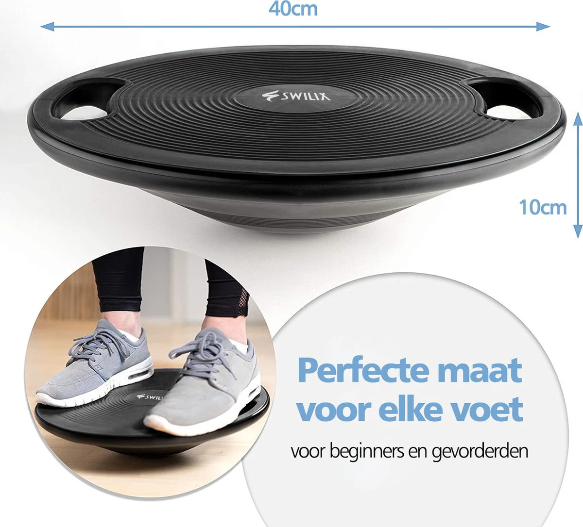 Swilix ® Balance Board - Balansbord Ø40 cm - Balanstrainer met 2 Handgrepen - Zwart Swilix ® Balance Board - Balansbord Ø40 Cm - Balanstrainer Met 2 Handgrepen - Zwart -Fitnessapparatuur Serie Winkel 1200x1086 3
