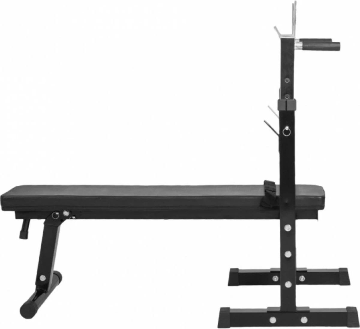 SOUTHWALL Halterbank - fitnessbank - verstelbare haltersteunen - belastbaar tot 200kg - zwart SOUTHWALL Halterbank - Fitnessbank - Verstelbare Haltersteunen - Belastbaar Tot 200kg - Zwart -Fitnessapparatuur Serie Winkel 1200x1097 5