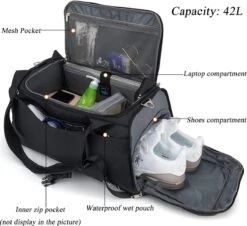 CySILI® Reistas, Sporttas, Kan Als Rugzak Gedragen Worden, Handbagage, Met Schoenenvak En Vak Voor Natte Spullen, Met Cijferslot - Voor Dames En Heren - Tas Voor Sport, Fitness, 42 Liter Inhoud, Gym - Travel Bag & Duffel Bag 5 CySILI® Reistas, Sporttas, Kan Als Rugzak Gedragen Worden, Handbagage, Met Schoenenvak En Vak Voor Natte Spullen, Met Cijferslot - Voor Dames En Heren - Tas Voor Sport, Fitness, 42 Liter Inhoud, Gym - Travel Bag & Duffel Bag -Fitnessapparatuur Serie Winkel 1200x1099 11