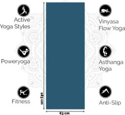 Extra Dikke Yogamat | Donkerblauw | Sticky - 6 Mm | Love Generation -Fitnessapparatuur Serie Winkel 1200x1100