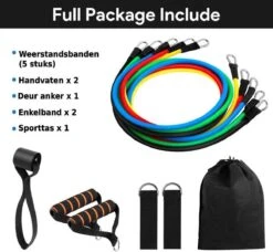 Merkloos Weerstandsbanden - 11delig - Fitness Elastiek Set - Thuis Sporten - Met Draagtas - Able & Borret -Fitnessapparatuur Serie Winkel 1200x1110 3