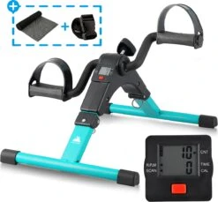 EVOLAND - Stoelfiets - Bureaufiets - Voor Senioren Kantoor Thuis Deskbike - Arm En Been Bewegingstrainer - Hometrainer Met Weerstand En Ingebouwde Computer - Pauwgroen