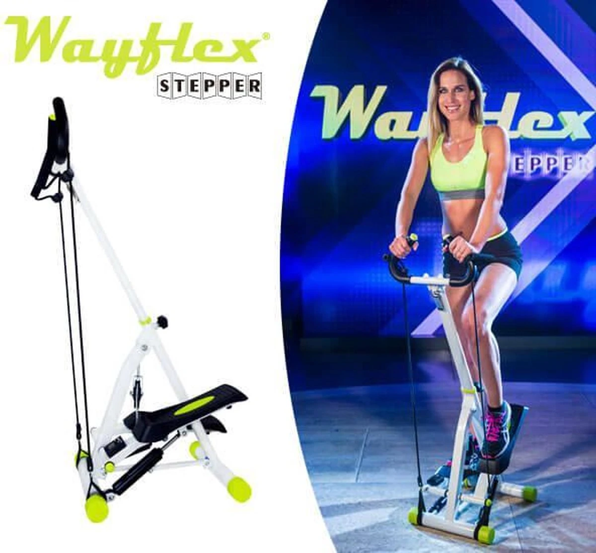 Wayflex - Opvouwbare stepper - Hometrainer - Fitness stepper - fitnesstrainer - Wit/Zwart Wayflex - Opvouwbare Stepper - Hometrainer - Fitness Stepper - Fitnesstrainer - Wit/Zwart -Fitnessapparatuur Serie Winkel