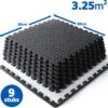 SWILIX ® Puzzelmat - 9 Stuks - 180x180 X1.2 (9 X 60x60cm) - 3,25 M2 - Zachte Vloermat - Zwart -Fitnessapparatuur Serie Winkel 1200x1120 10