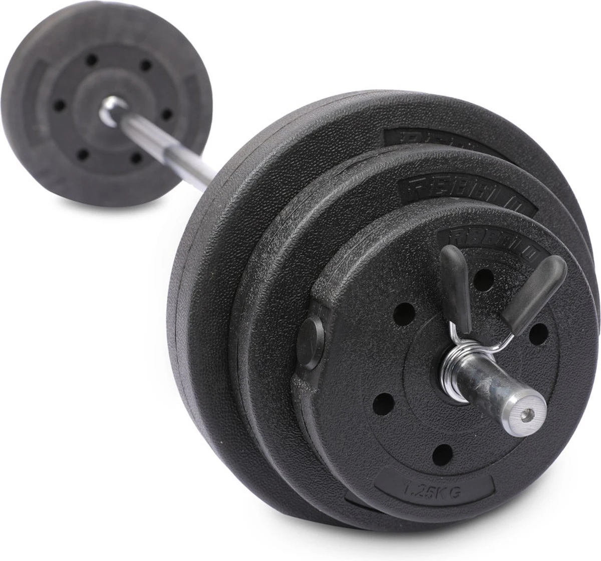Rebblo Barbell Set 23 kg - Stalen Halterset - Halterstang met Halterschijven - 2 x 1,25 kg - 2 x 2,5 kg - 2 x 5 kg Fitness Gewichten - Ø 5 x 120 cm Rebblo Barbell Set 23 Kg - Stalen Halterset - Halterstang Met Halterschijven - 2 X 1,25 Kg - 2 X 2,5 Kg - 2 X 5 Kg Fitness Gewichten - Ø 5 X 120 Cm -Fitnessapparatuur Serie Winkel 1200x1120 22