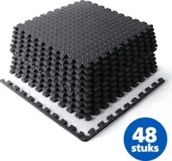 SWILIX ® Puzzelmat - 48 Stuks - 237 X180 X 1.2 (48 X 31x 31cm) - 4,26 M² Zachte Vloermat - Zwart