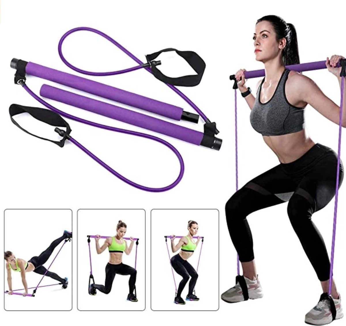 Bodio Pilates stick - Pilates Bar - Weerstandsband - Resistance band - Fitness elastiek - Weerstandbanden Fitness - Fitness krachttraining - Fitness - Pilates - Binnen - Buiten - Full body workout - Paars Bodio Pilates Stick - Pilates Bar - Weerstandsband - Resistance Band - Fitness Elastiek - Weerstandbanden Fitness - Fitness Krachttraining - Fitness - Pilates - Binnen - Buiten - Full Body Workout - Paars -Fitnessapparatuur Serie Winkel 1200x1131 6