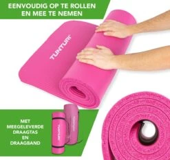 Tunturi Fitnessmat Met Draagtas - Yogamat - Sportmat Gemaakt Van Zacht NBR Materiaal - 180 X 60 X 1,5cm - Roze - Incl. Gratis Fitness App -Fitnessapparatuur Serie Winkel 1200x1131 9