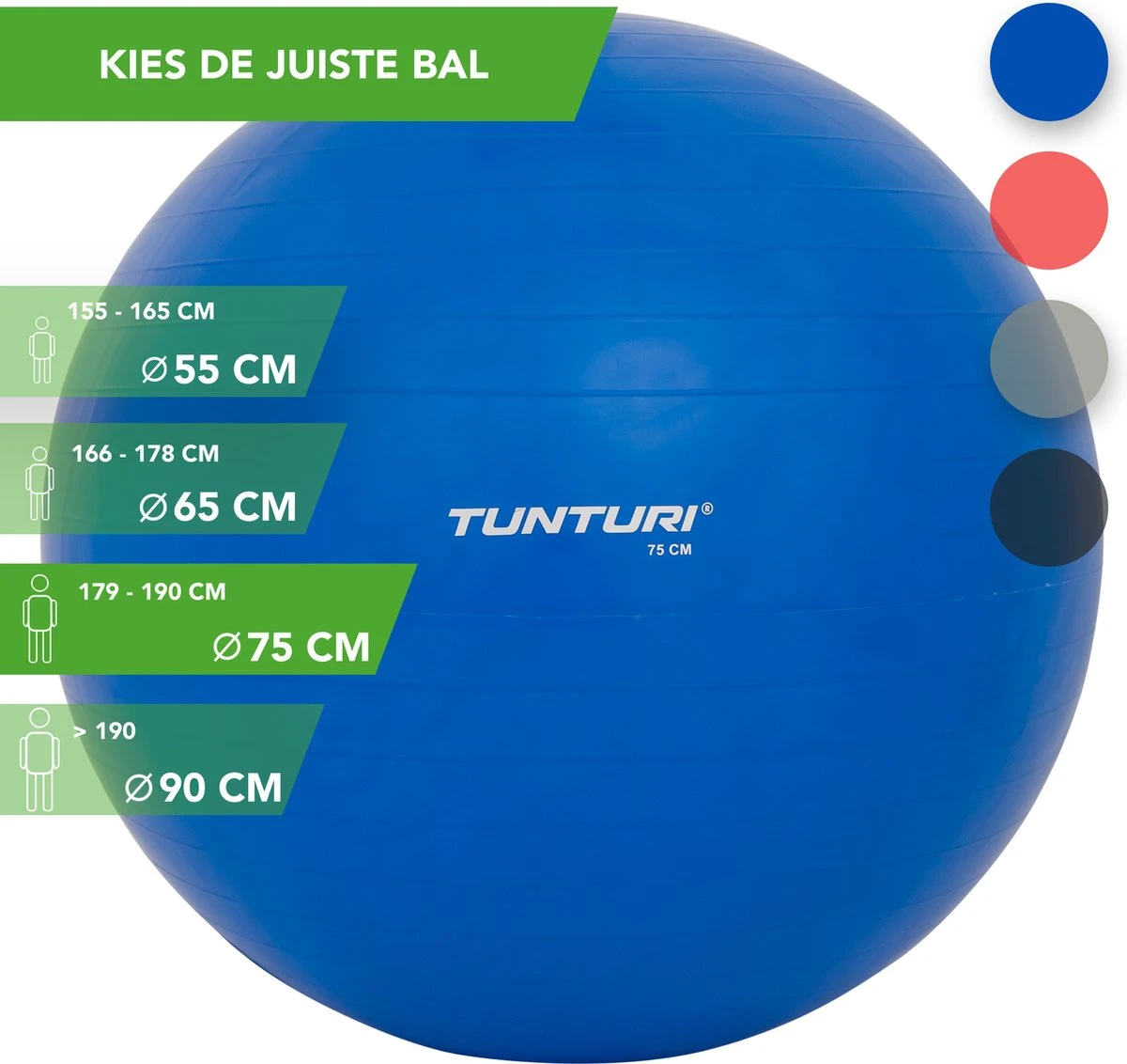 Tunturi Fitness bal - Yoga bal inclusief pomp - Pilates bal - Zwangerschaps bal - 75 cm - Kleur: blauw - Incl. gratis fitness app Tunturi Fitness Bal - Yoga Bal Inclusief Pomp - Pilates Bal - Zwangerschaps Bal - 75 Cm - Kleur: Blauw - Incl. Gratis Fitness App -Fitnessapparatuur Serie Winkel