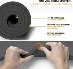 Tresko - Yogamat Zwart 1,5 Cm Dik - Fitness Mat - Sportmat - Pilates - Aerobics - Yoga Mat Met Draagriem -Fitnessapparatuur Serie Winkel 1200x1134 12