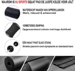 MJ Sports Premium Barbell Pad - Nekbeschermer - Barpad - Nekkussen - Squats - Hip Thrusts - Fitness - Zwart 9 MJ Sports Premium Barbell Pad - Nekbeschermer - Barpad - Nekkussen - Squats - Hip Thrusts - Fitness - Zwart -Fitnessapparatuur Serie Winkel 1200x1134 13