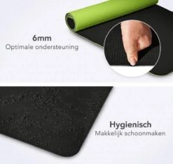 Eco Yoga Mat - Inclusief Draagriem - Anti Slip - Extra Dik (6 Mm) - 183 X 61 X 0,6 Cm - Zwart/Groen - Diverse Kleuren -Fitnessapparatuur Serie Winkel 1200x1138 13