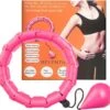 Belenthi Verstelbare Fitness Hoelahoep Met Gewicht - Voor Volwassenen En Kinderen - Weighted Hula Hoop - Smart Hoepel - Roze