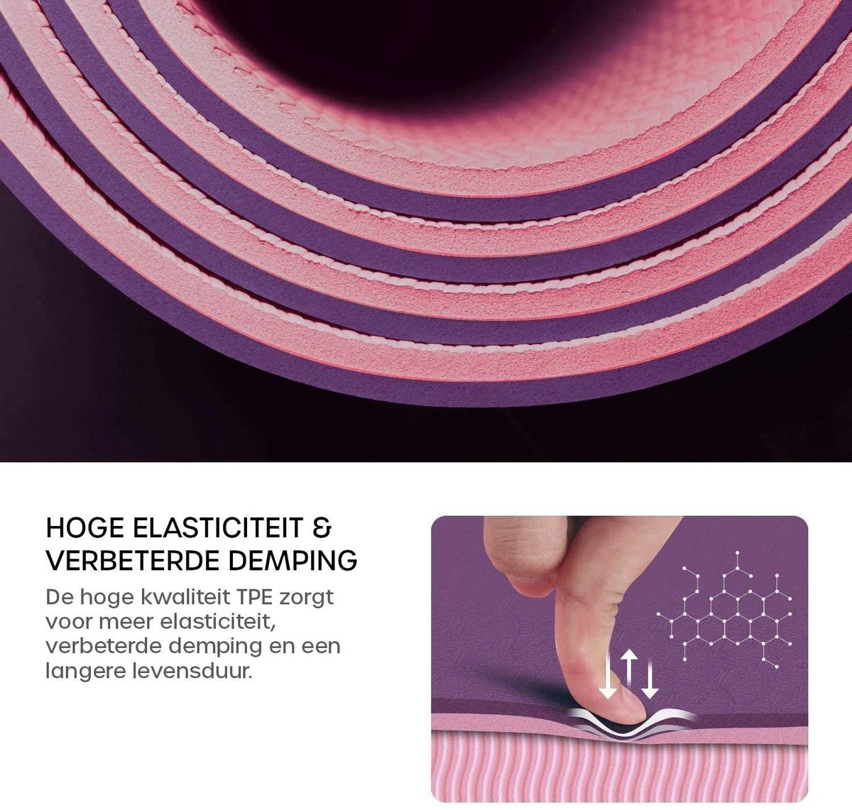 Eco Yoga Mat - Inclusief Draagriem - Anti Slip - Extra Dik (6 mm) - 183 x 61 x 0,6 cm - Paars/Roze - Diverse kleuren Eco Yoga Mat - Inclusief Draagriem - Anti Slip - Extra Dik (6 Mm) - 183 X 61 X 0,6 Cm - Paars/Roze - Diverse Kleuren -Fitnessapparatuur Serie Winkel 1200x1141 4