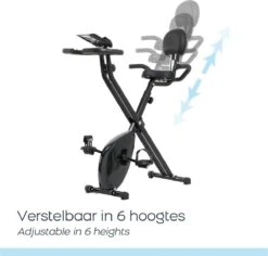 Orange Gym, X-bike Pro Cycle – Zwart - Opvouwbare Hometrainer – Incl. Rugsteun, 8 Weerstandsniveaus, LCD Monitor, Fiets -Fitnessapparatuur Serie Winkel 1200x1148 12