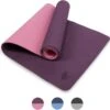 A-FTNSS Yoga Mat | Paars & Roze | 7mm | Anti-Slip | Optimale Grip | Sterke Yoga Mat | Makkelijk Schoon Te Houden
