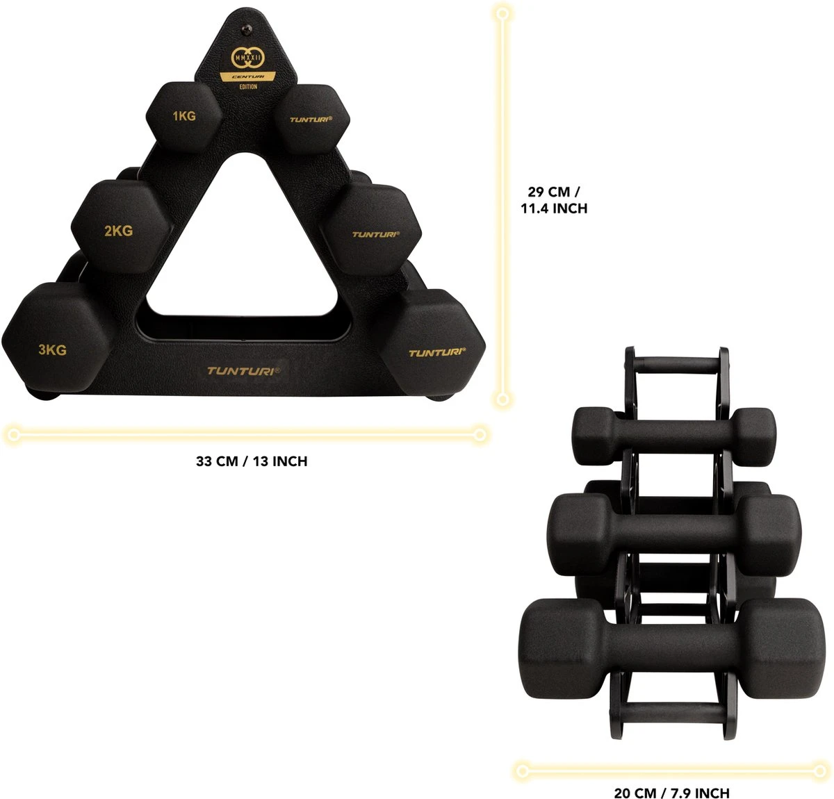 Tunturi Gewichten Centuri - Halterset - Dumbbell Set - Neopreen Dummbbells - 1 t/m 3kg - 3 Paar - Incl. gratis fitness app Tunturi Gewichten Centuri - Halterset - Dumbbell Set - Neopreen Dummbbells - 1 T/m 3kg - 3 Paar - Incl. Gratis Fitness App -Fitnessapparatuur Serie Winkel 1200x1150 19