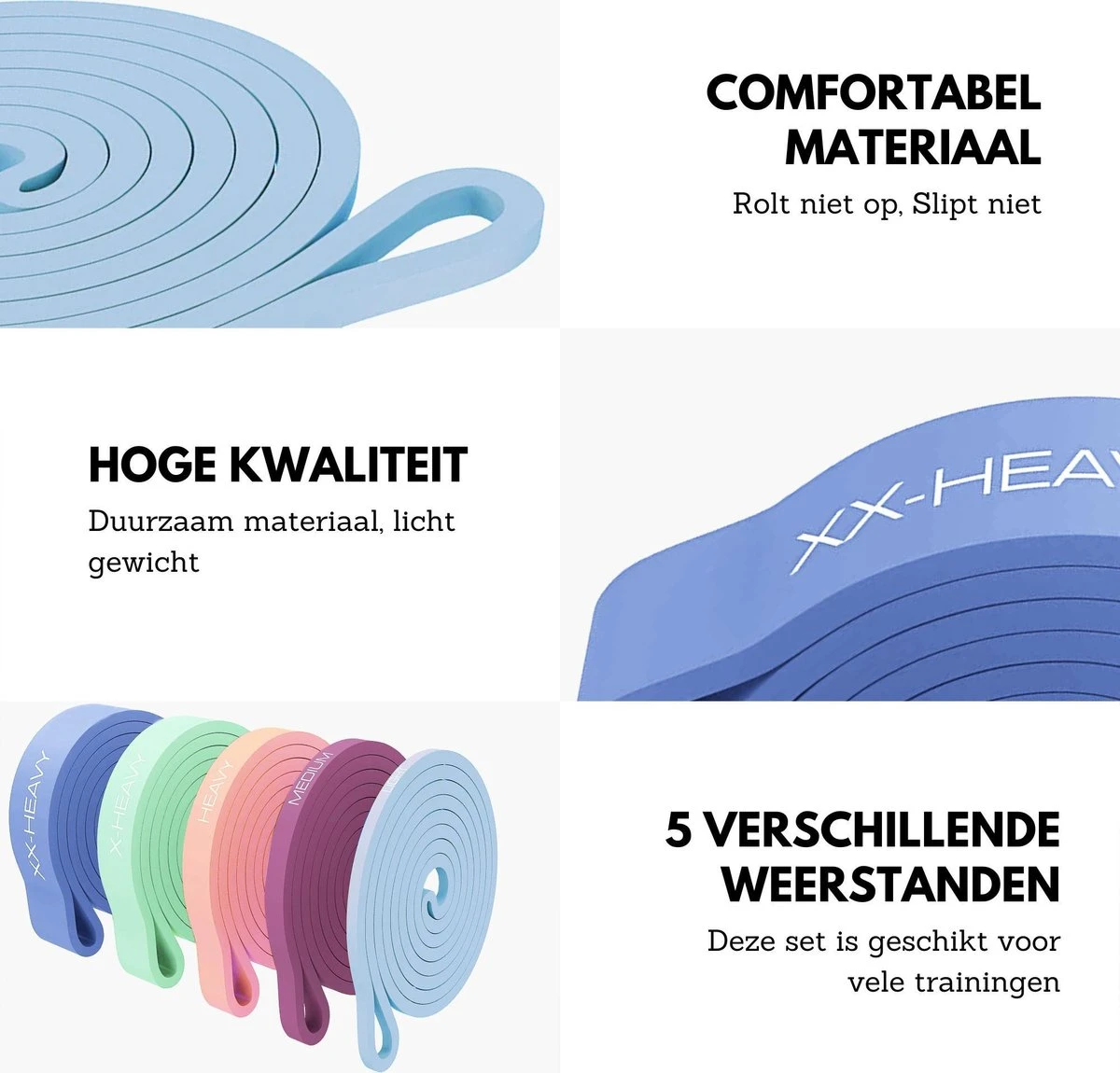 U Fit One® 5 Weerstandsbanden Set - Resistance band set - Pull up bands - Power bands - 5 verschillende Weerstanden -Fitness & Crossfit elastiek - Powerlifting banden - Home workout - Stretch bands - ufitone U Fit One® 5 Weerstandsbanden Set - Resistance Band Set - Pull Up Bands - Power Bands - 5 Verschillende Weerstanden -Fitness & Crossfit Elastiek - Powerlifting Banden - Home Workout - Stretch Bands - Ufitone -Fitnessapparatuur Serie Winkel 1200x1150 2