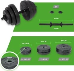 Tunturi Dumbbellset - Halterset - Totaal 15 Kg - Zwart Vinyl - Incl. Gratis Fitness App -Fitnessapparatuur Serie Winkel 1200x1151 9