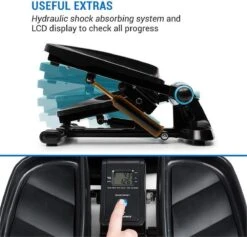 CAPITAL SPORTS Galaxy Step - Mini Stepper - Fitness Training Voor Thuis - LC Display - Inclusief Power Ropes - App Bediening - Blauw -Fitnessapparatuur Serie Winkel 1200x1152 2