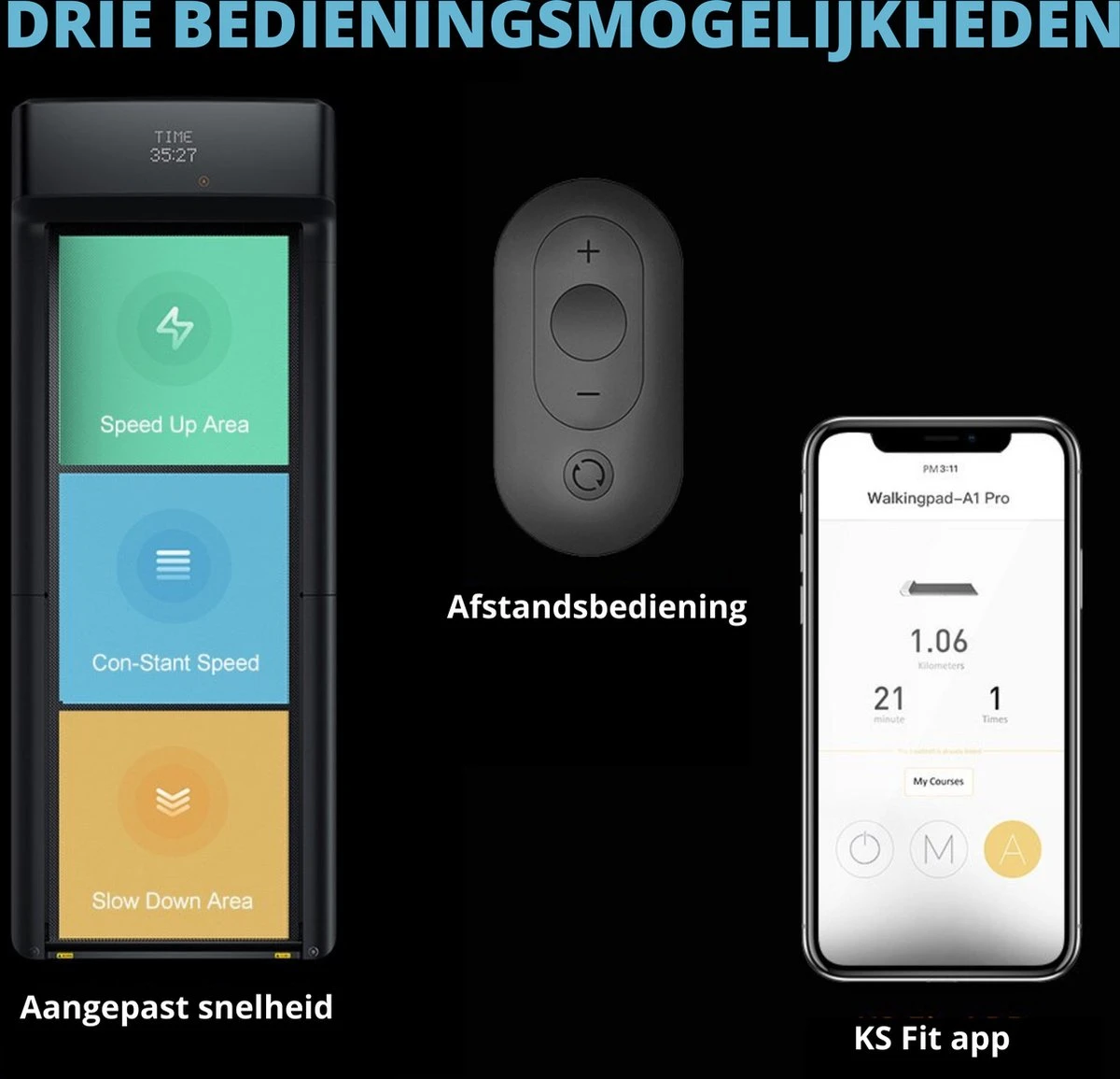 Xiaomi® - Walkingpad - A1 Pro loopband - elektrisch - inklapbaar - bureau - treadmill - walking pad - 6 km/h Xiaomi® - Walkingpad - A1 Pro Loopband - Elektrisch - Inklapbaar - Bureau - Treadmill - Walking Pad - 6 Km/h -Fitnessapparatuur Serie Winkel 1200x1155 7