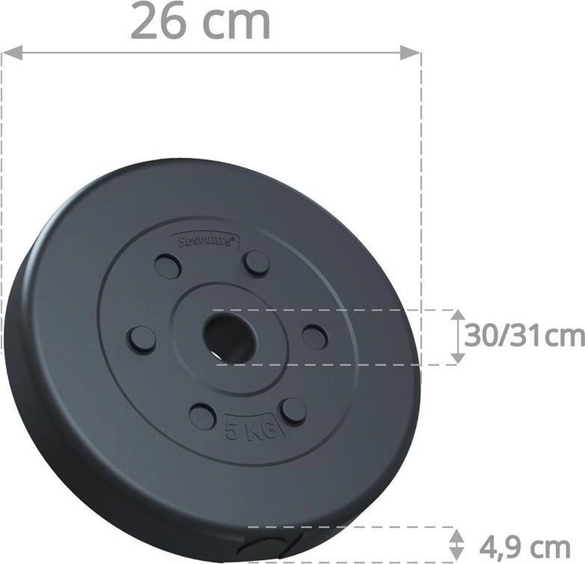 ScSPORTS® Gewichten set 30 kg - Kunststof - 4 x 5 kg en 4 x 2,5 kg halterschijf - 30 mm ScSPORTS® Gewichten Set 30 Kg - Kunststof - 4 X 5 Kg En 4 X 2,5 Kg Halterschijf - 30 Mm -Fitnessapparatuur Serie Winkel 1200x1157 10