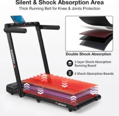 Merkloos Loopband - 2 In 1 Opvouwbare Draagbare Loopband - Elektrische Loopband - Met Monitor - Antislip - Verplaatsen En Op Te Bergen - Voor Thuis En Kantoor Gym 1-16 Km/u - 3.0HP - Zwart（excl.Smeerolie） -Fitnessapparatuur Serie Winkel 1200x1160 5