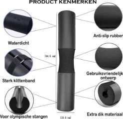 MJ Sports Premium Barbell Pad - Nekbeschermer - Barpad - Nekkussen - Squats - Hip Thrusts - Fitness - Zwart 4 MJ Sports Premium Barbell Pad - Nekbeschermer - Barpad - Nekkussen - Squats - Hip Thrusts - Fitness - Zwart -Fitnessapparatuur Serie Winkel 1200x1162 16