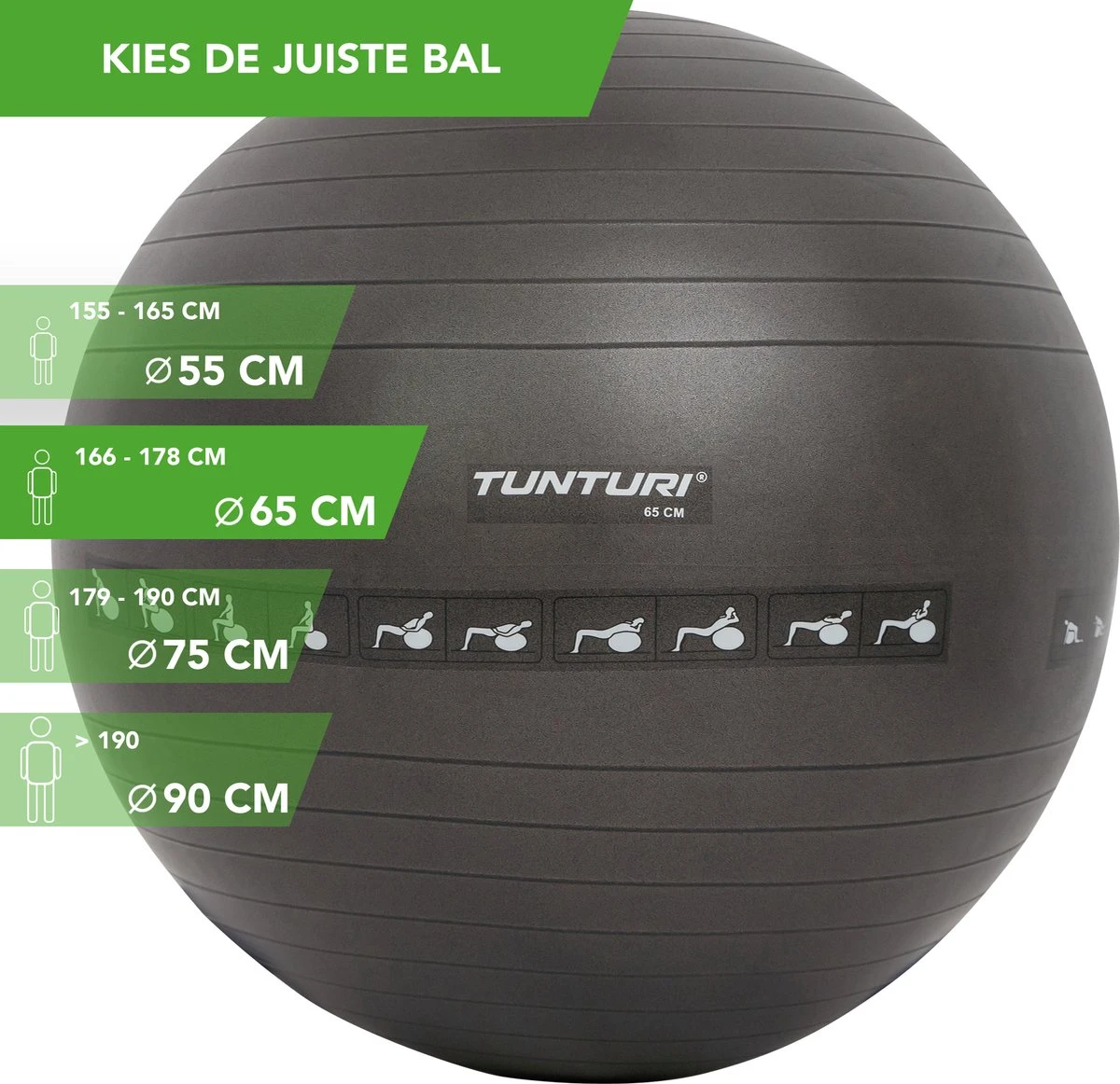 Tunturi Fitnessbal - Gymball - Swiss ball - 65 cm - Anti burst - Incl. pomp - Zwart - Incl. gratis fitness app Tunturi Fitnessbal - Gymball - Swiss Ball - 65 Cm - Anti Burst - Incl. Pomp - Zwart - Incl. Gratis Fitness App -Fitnessapparatuur Serie Winkel 1200x1162 8